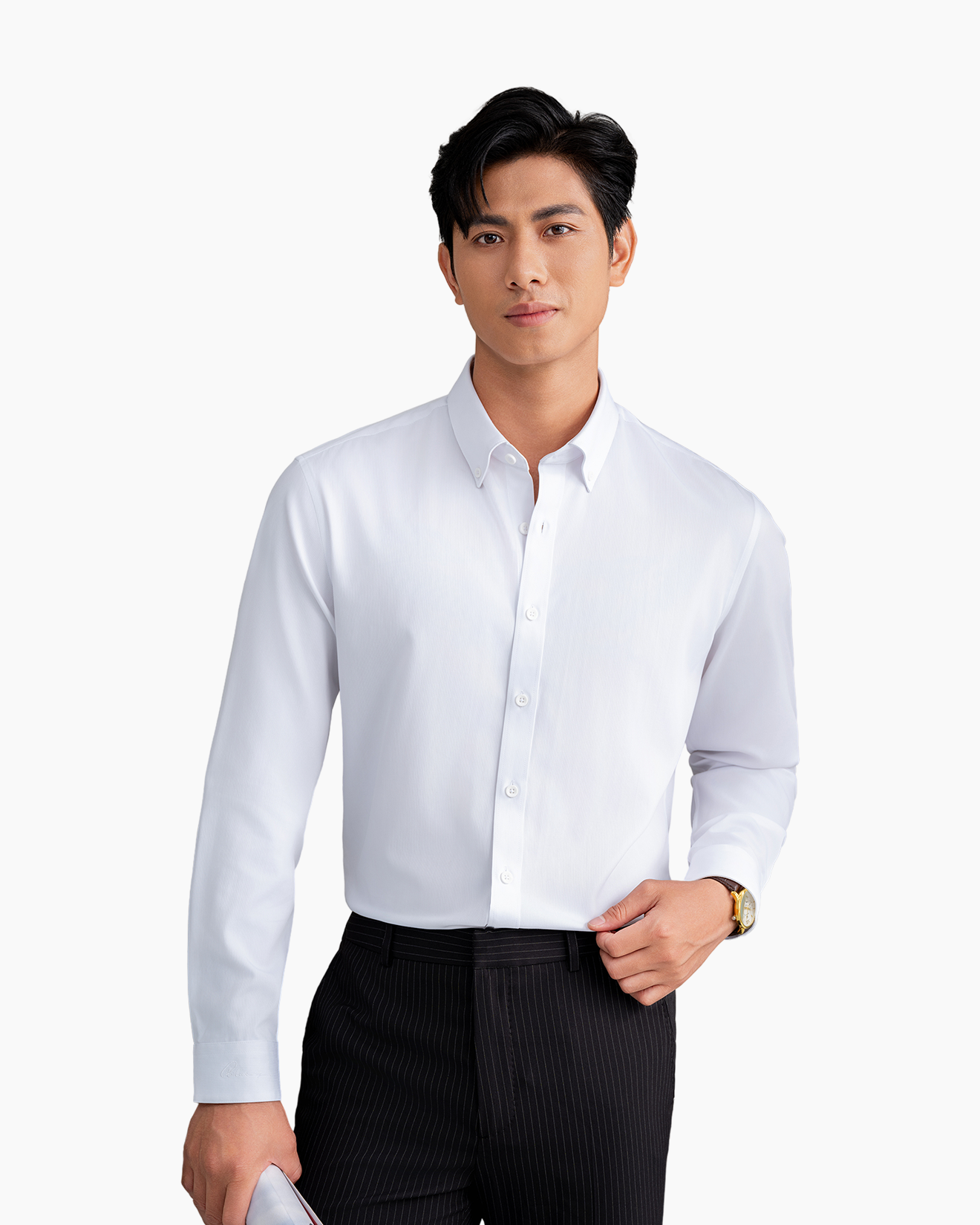 ÁO SƠ MI TAY DÀI BASIC - TRẮNG 7SMDB121TRK05