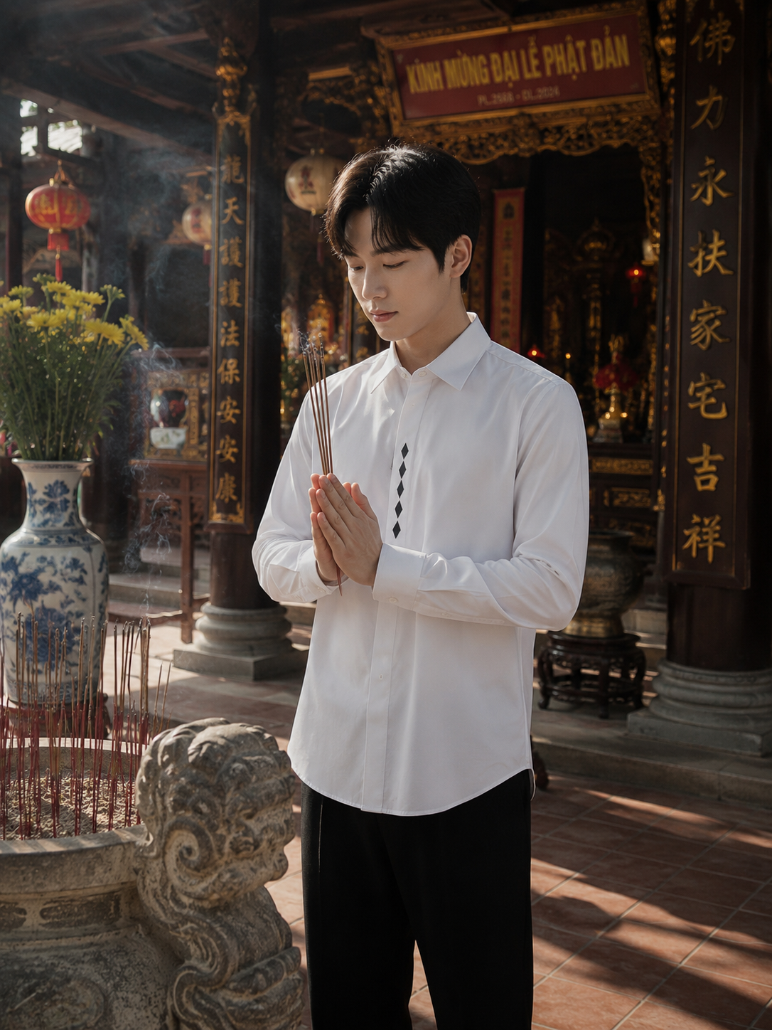 ÁO SƠ MI TAY DÀI, THIẾT KẾ - MÀU TRẮNG 8SMDT419TRK01