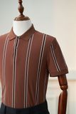  Áo polo kẻ sọc (Nâu, 39) 
