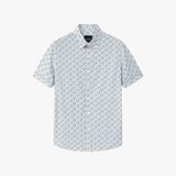  Áo sơ mi cộc tay hoạ tiết (Rêu, 39) 