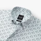  Áo sơ mi cộc tay hoạ tiết (Rêu, 39) 