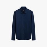  ÁO SƠ MI TAY DÀI, HỌA TIẾT CARO CHÌM - TÍM THAN TỐI 8SMDC338TTT 