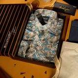  Áo sơ mi dài tay hoạ tiết, (Xanh ngọc, 39) 