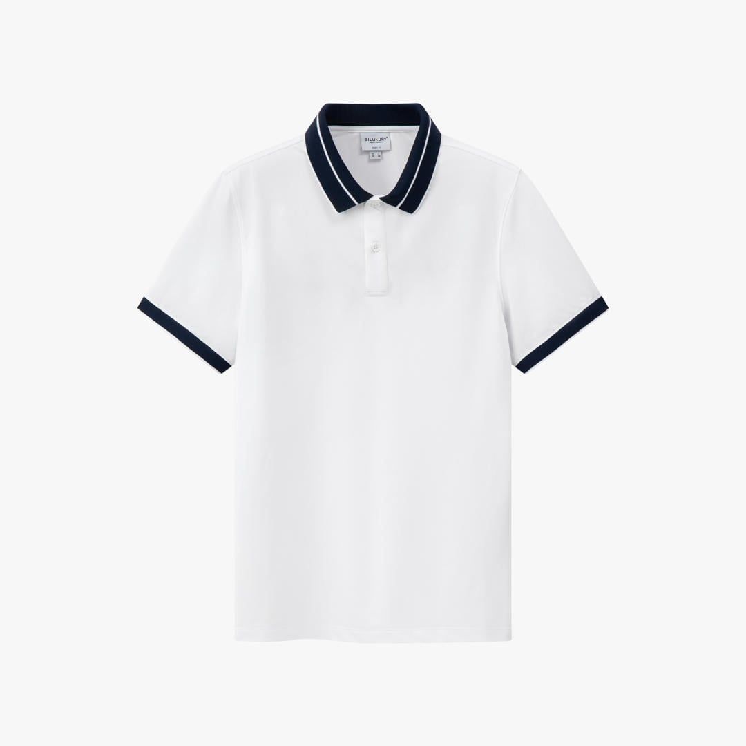 ÁO POLO THIẾT KẾ BASIC - MÀU TRẮNG, VIỀN CỔ ĐEN