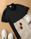  Áo polo cơ bản, (Đen, 43) 