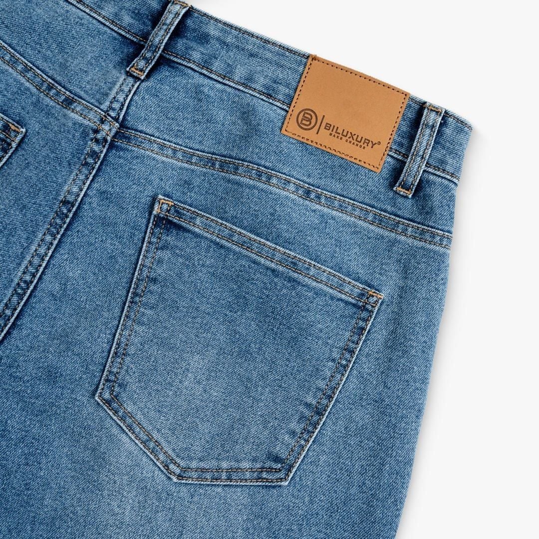 QUẦN JEANS THIẾT KẾ BASIC - MÀU XANH NHẠT 9QBDB021XNH
