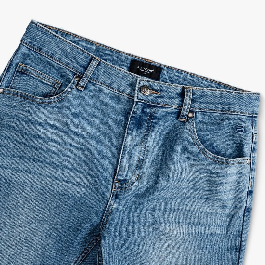 QUẦN JEANS THIẾT KẾ BASIC - MÀU XANH NHẠT 9QBDB021XNH