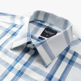  Áo sơ mi cộc tay caro, (Xanh, 39) 