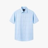  ÁO SƠ MI CỘC TAY PHỐI CARO - XANH DA TRỜI 