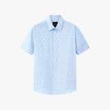  Áo sơ mi cộc hoạ tiết, (Xanh, 39) 