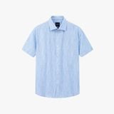  ÁO SƠ MI CỘC TAY HOẠ TIẾT - XANH NHẠT 