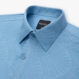  Áo sơ mi cộc tay hoạ tiết, (Xanh nhạt, 39) 