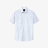  ÁO SƠ MI CỘC TAY HỌA TIẾT CAO CẤP - MÀU TRẮNG 