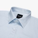  ÁO SƠ MI CỘC TAY HỌA TIẾT - XANH 