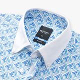  Áo sơ mi cộc tay hoạ tiết, (Xanh, 39) 