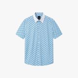  Áo sơ mi cộc tay hoạ tiết, (Xanh, 39) 