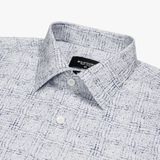  ÁO SƠ MI CỘC TAY HỌA TIẾT CAO CẤP - TRẮNG XÁM 