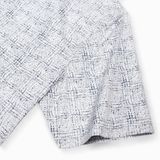  ÁO SƠ MI CỘC TAY HỌA TIẾT CAO CẤP - TRẮNG XÁM 