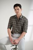  Áo sơ mi dài tay caro, (Rêu, 39) 