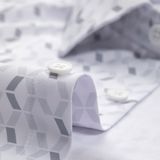 ÁO SƠ MI TAY DÀI HỌA TIẾT CAO CẤP - TRẮNG 