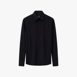  Áo sơ mi dài tay hoạ tiết, (Đen, 39) 