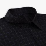  Áo sơ mi dài tay hoạ tiết, (Đen, 39) 