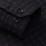  Áo sơ mi dài tay hoạ tiết, (Đen, 39) 