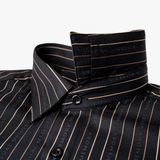  ÁO SƠ MI TAY DÀI KẺ SỌC CAO CẤP - MÀU ĐEN 