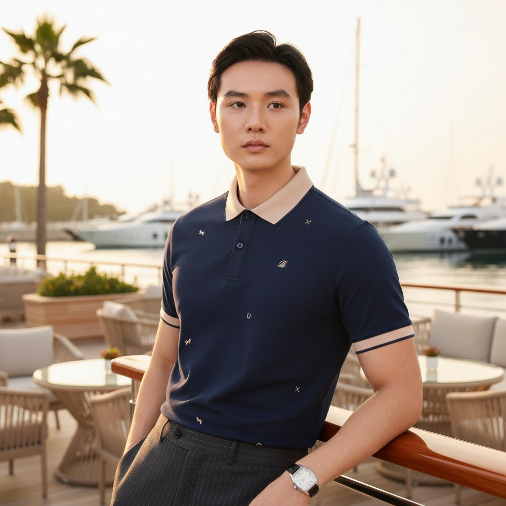 ÁO POLO THIẾT KẾ - TÍM THAN TỐI 1APCT628TTT