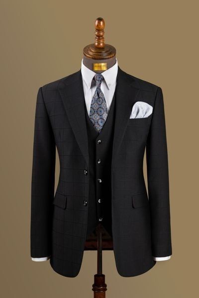  Đen kẻ vuông may đo 252 - 50 