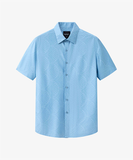  Áo sơ mi cộc tay hoạ tiết, (Xanh nhạt, 39) 