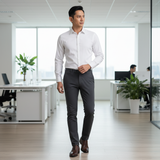  Áo sơ mi dài tay hoạ tiết, (Trắng, 39) 