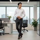  Áo sơ mi dài tay hoạ tiết, (Trắng, 39) 