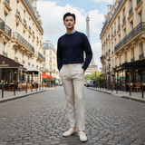  Áo len cổ tròn thiết kế, (Tím than tối, 39) 