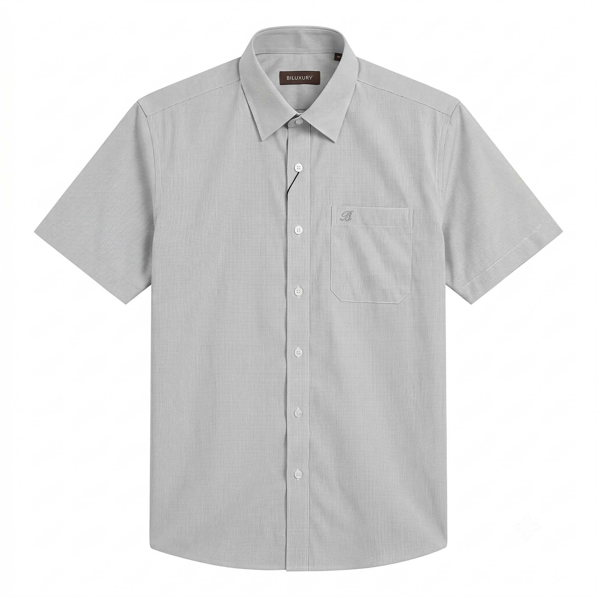 ÁO SƠ MI CỘC TAY THIẾT KẾ - GHI SÁNG 1SMCT676GHS