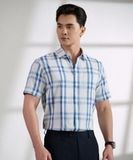 Áo sơ mi cộc tay caro, (Xanh, 39) 