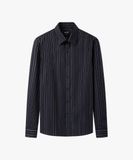  Áo sơ mi dài tay kẻ sọc, (Đen, 40) 