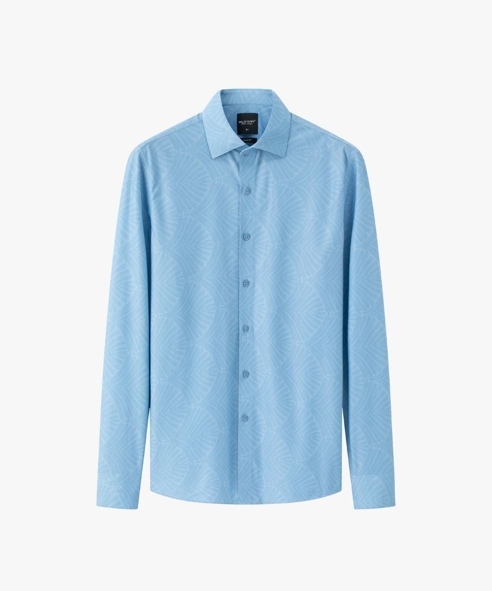  ÁO SƠ MI DÀI TAY, HỌA TIẾT - XANH BIỂN 