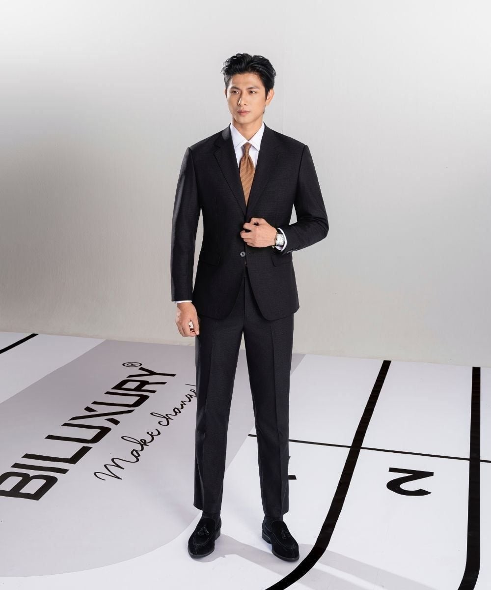  Quần vest hoạ tiết, (Đen, 29) 