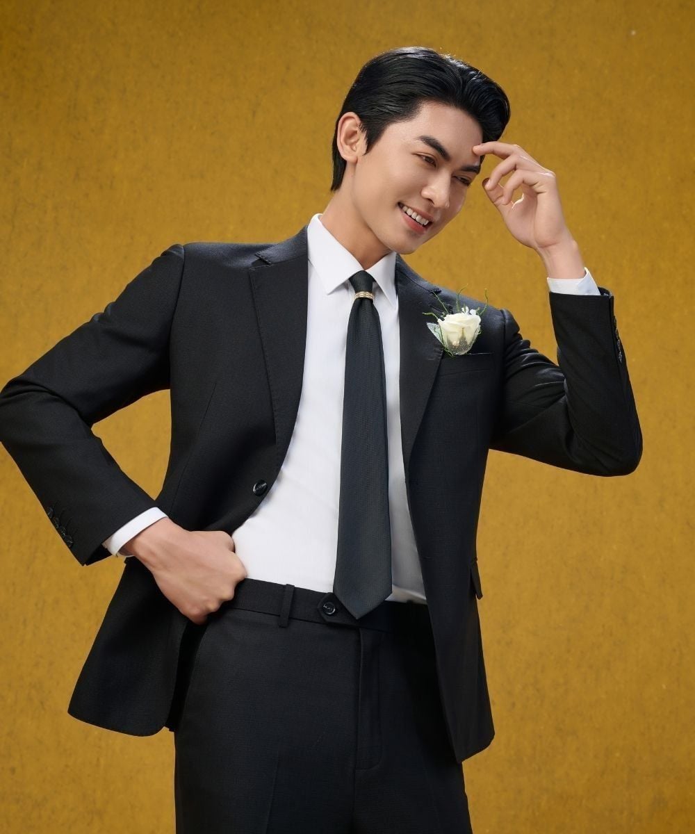  Quần vest hoạ tiết, (Đen, 29) 