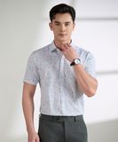  Áo sơ mi cộc tay hoạ tiết, (Trắng, 39) 