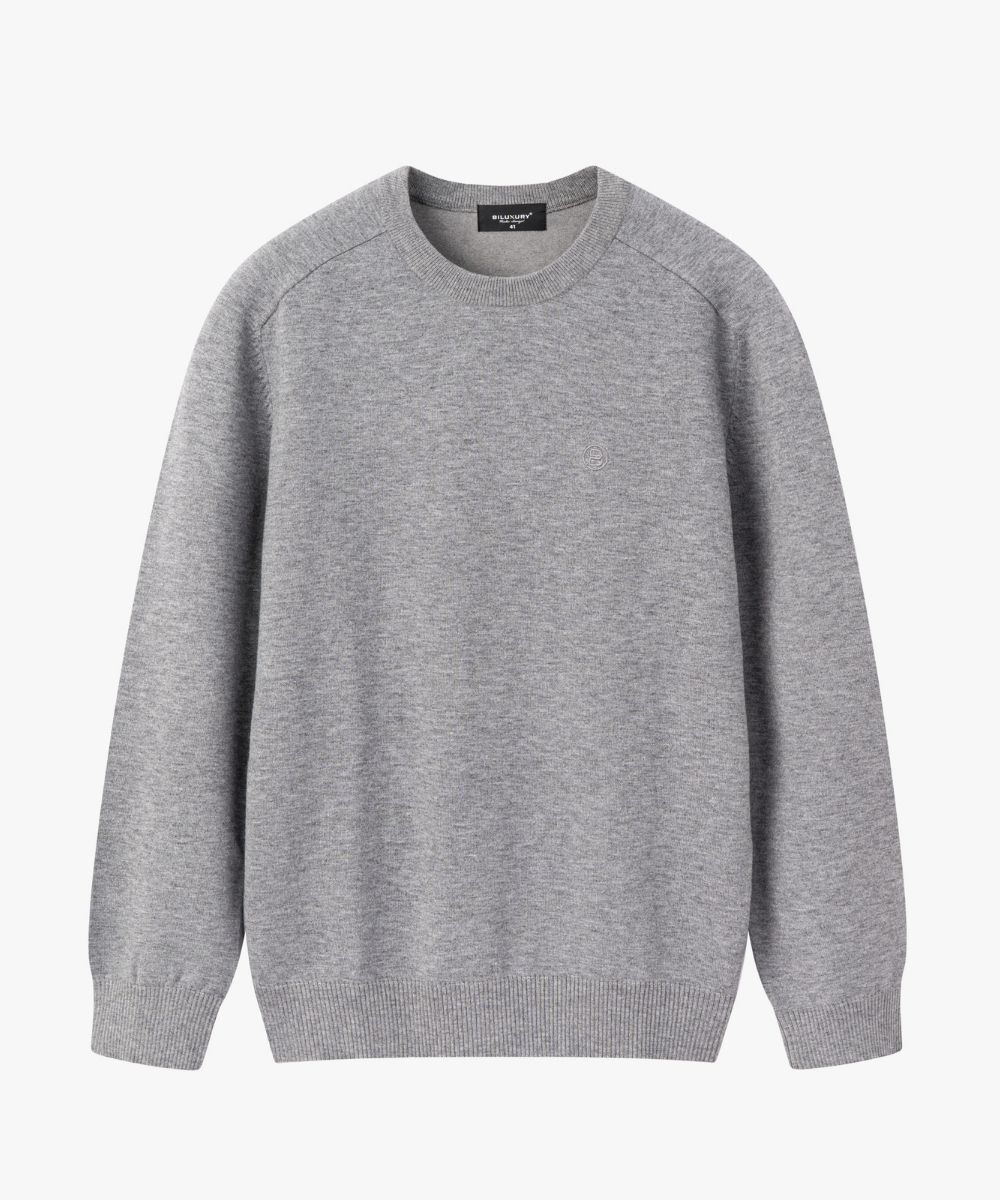  Áo len cổ tròn thiết kế, (Ghi sáng, 39) 