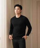  Áo len cổ tròn thiết kế, (Đen, 39) 