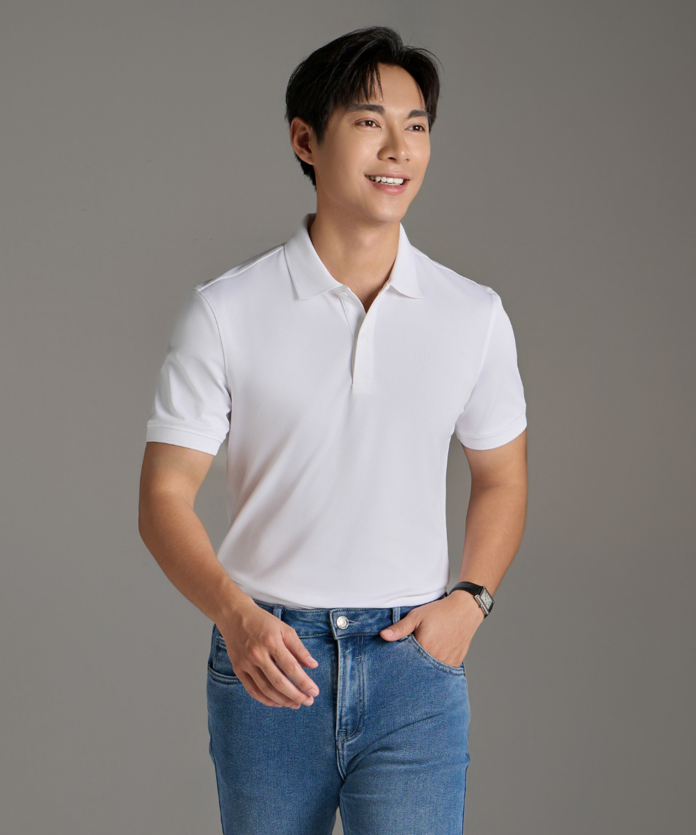  Áo polo cơ bản, (Trắng, 39) 