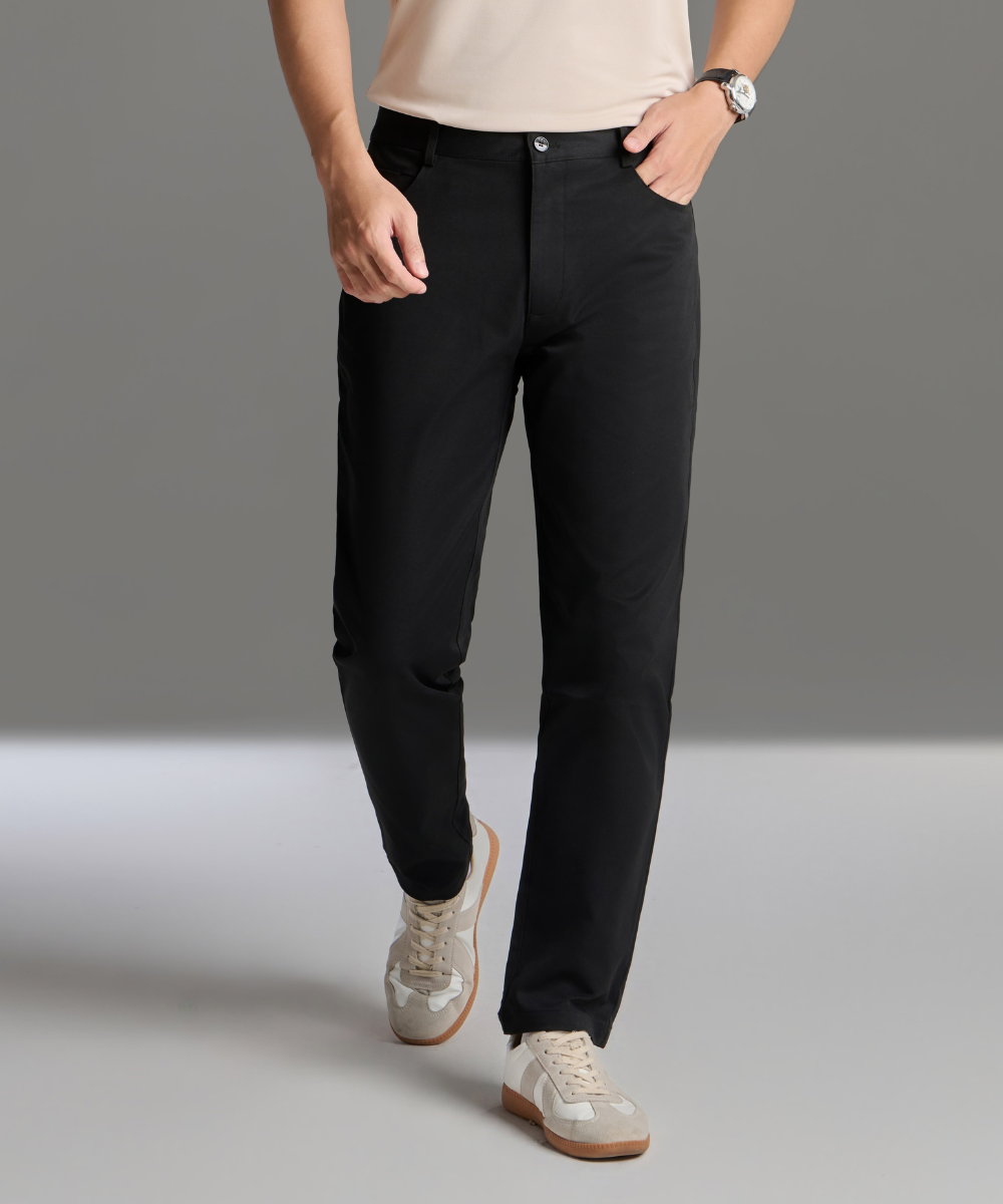  Quần kaki dài thiết kế, (Đen, 29) 