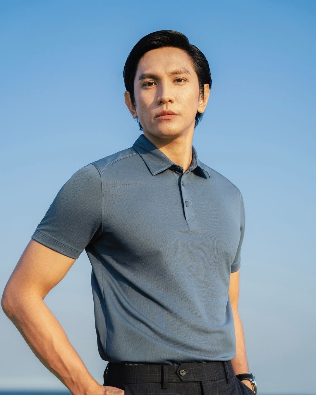 ÁO POLO BASIC - XANH DƯƠNG ĐẬM 8APCB428XDM03
