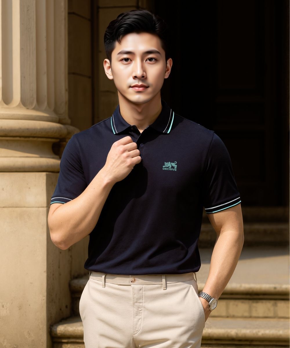 Áo polo thiết kế (Tím than tối, 39) 