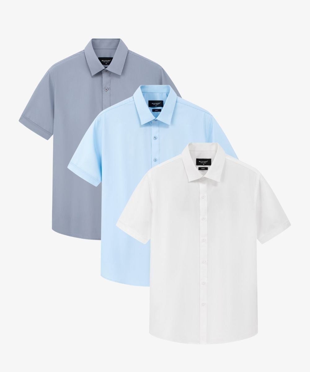  ÁO SƠ MI CỘC TAY BASIC - MÀU XANH DA TRỜI 