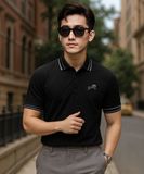  Áo polo thiết kế (Đen, 39) 