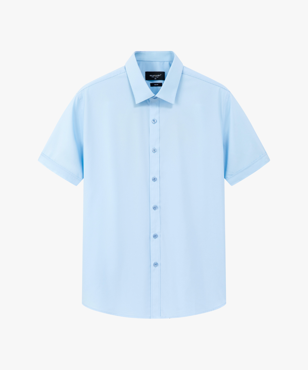  Áo sơ mi cộc tay cơ bản (Xanh, 39) 